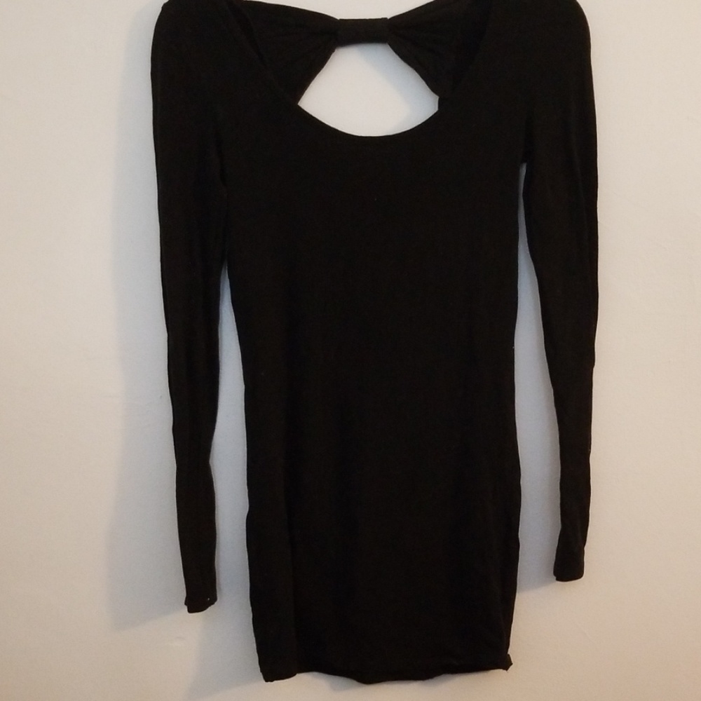 Longsleeve black mini dress